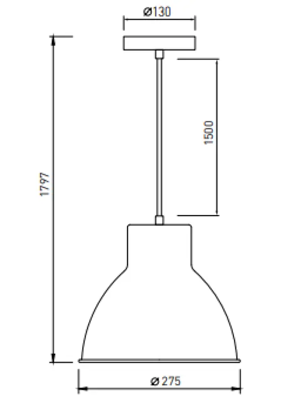 Décor Dante zwarte matte hanglamp met witte binnenkant, doorsnede 27,5 cm, 2119