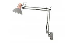 Decor Artemia szürke fali lámpa fém karral és fehér belsővel, átmérője 16,5 cm 2157