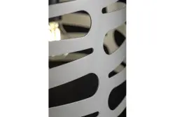 Decoreer Marisa grijze hanglamp met taps toelopende horizontale tussenruimten, maximaal 3 lichtbronnen, diameter 40 cm, 2607