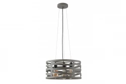 Decoreer Marisa grijze hanglamp met taps toelopende horizontale tussenruimten, maximaal 3 lichtbronnen, diameter 40 cm, 2607