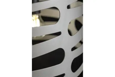 Decoreer Marisa grijze hanglamp met taps toelopende horizontale tussenruimten, maximaal 3 lichtbronnen, diameter 40 cm, 2607