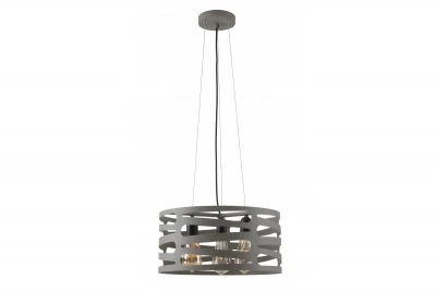 Decoreer Marisa grijze hanglamp met taps toelopende horizontale tussenruimten, maximaal 3 lichtbronnen, diameter 40 cm, 2607