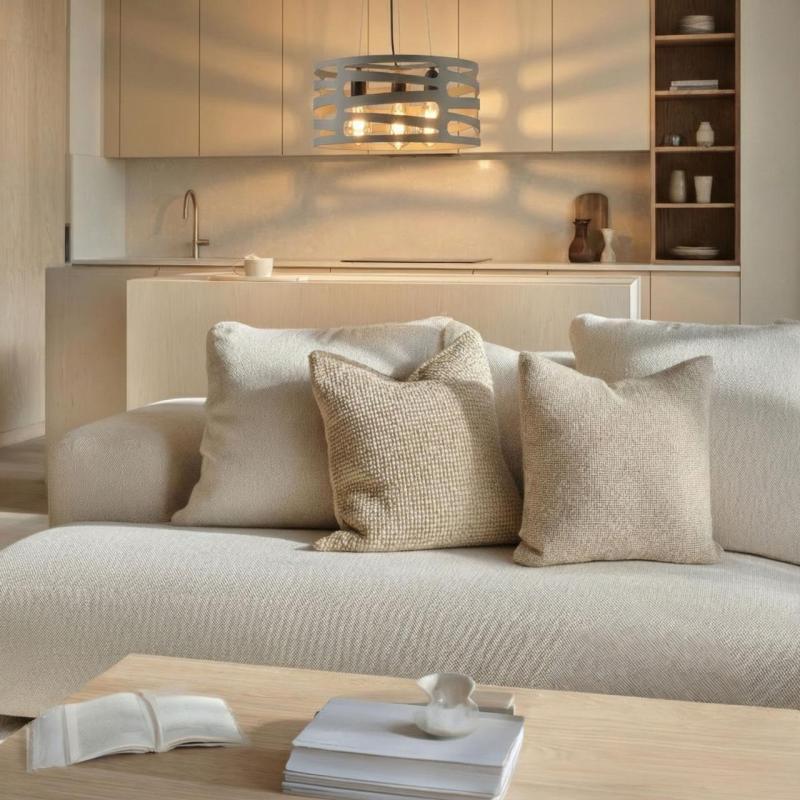 Decor Marisa grey pendant lamp with decorative gaps, max. 3 light sources, diameter 40 cm 2607