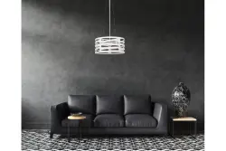 Decor Marisa fehér függesztett lámpa fokozatosan szűkülő horizontális köztes térrel, max. 3 fényforrás, átmérő 40 cm 2782