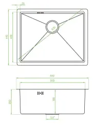 Aquadesign Sinks gouden RVS spoelbak goudkleur PVD goud 50x40 onderbouw vlakbouw en opbouw 1208957698