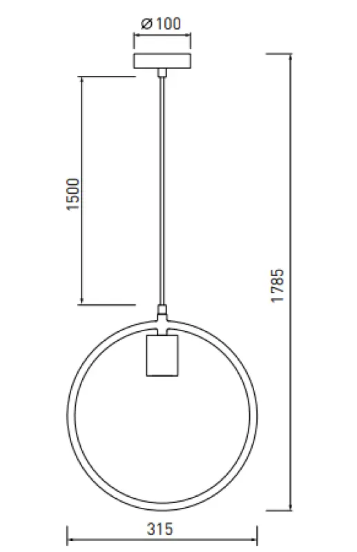 Decor Fija fekete kerek egypontos függőlámpa 2805