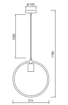 Decor Fija szürke kerek egy pontos függőlámpa 2935