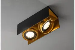 Decor Verso fekete arany mennyezeti lámpa mozgatható fejjel, két fényforrással 4212