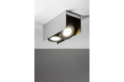 Decor Verso fekete-fehér mennyezeti lámpa mozgatható fejjel, 2 fényforrással, 4250