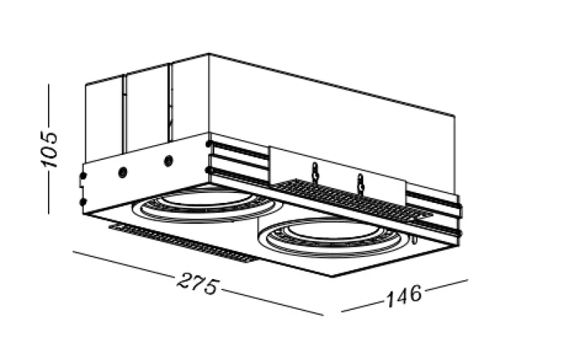 Decor Milo zwarte frameloze plafondinbouwlamp met 2 lichtbronnen 4755

Dekor Milo fekete keret nélküli mennyezeti beépíthető lámpa 2 fényforrással 4755