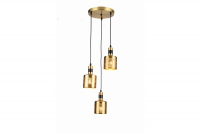 Decor Bellis fekete arany henger alakú függőlámpa 3 fényforrással 4680