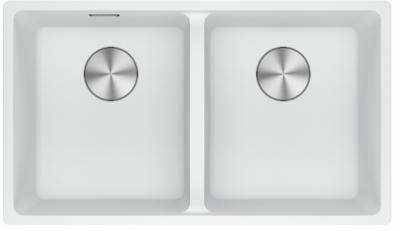 Franke Maris MRG 220-35-35 Fragranite Polar white dupla mosogató lapba süllyesztett