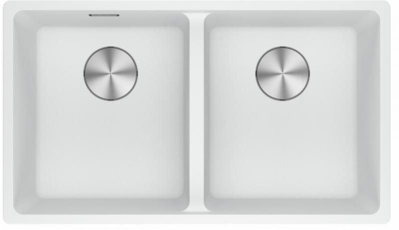 Franke Maris MRG 220-35-35 Fragranite Polar white dupla mosogató lapba süllyesztett