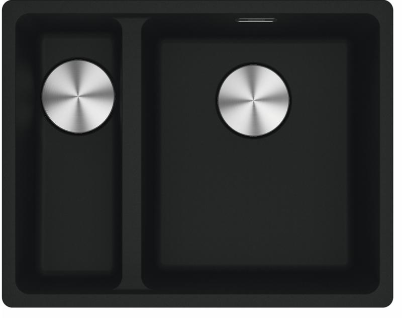 Franke Maris MRG 160-34-15 Fragranite Matt fekete mosogató Jobb oldali alulról szerelhető