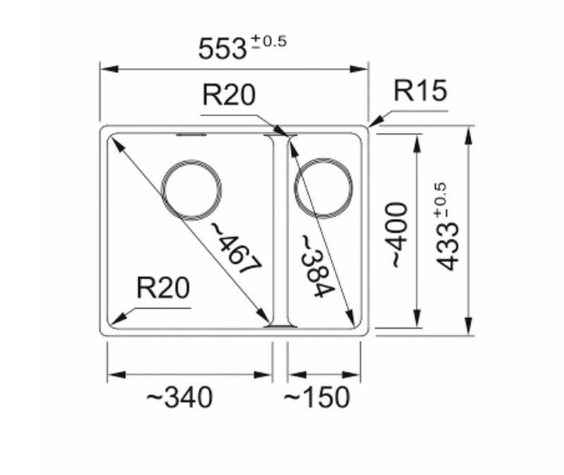 Franke Maris MRG 160-34-15 Fragranite Stone szürke mosogató bal oldali alulról szerelhető