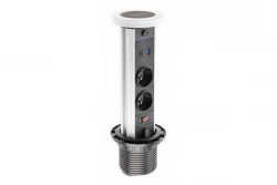 Indux Lift süllyeszthető földelés fehér konyhai aljzat munkalappal világítással, 2 x USB-vel és vezeték nélküli töltéssel 1208957837