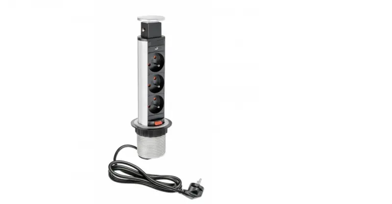 Indux Up & Down kis méretű, bevonható ezüst földelő konyhai aljzat munkalappal, 3 aljzattal 1208957841