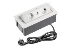 Indux Flip Medium konyhai földelt aljzat a munkalapba vagy a felső szekrénybe, fehér, 2 aljzattal és USB A+C töltőkkel 1208957847