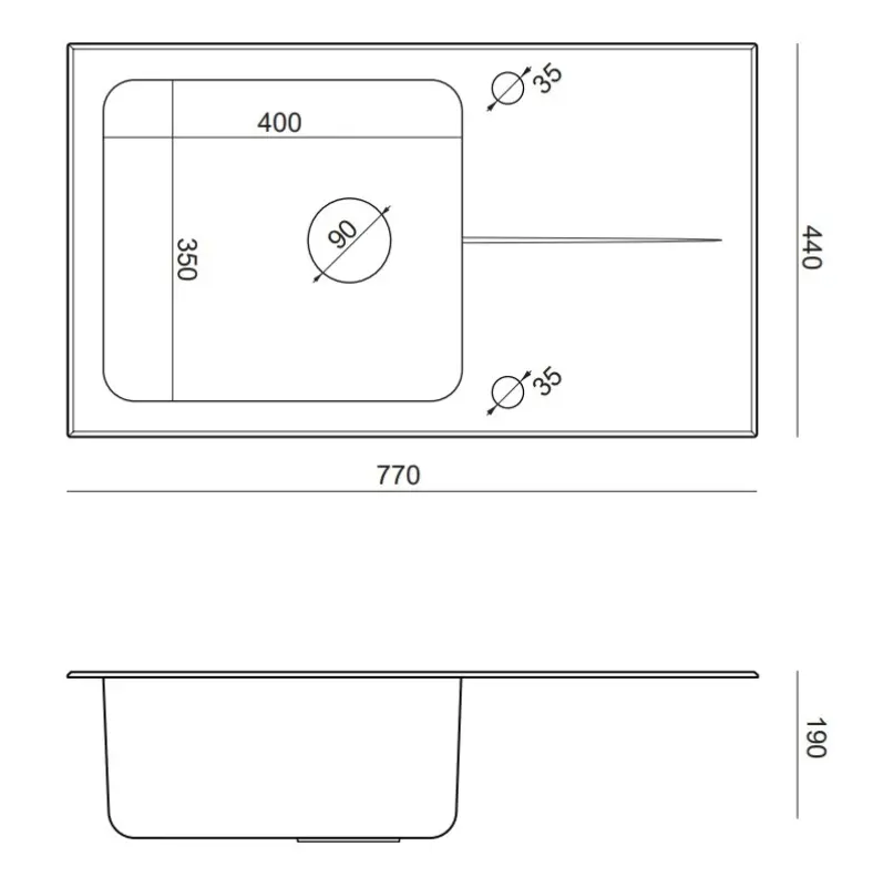 Quadri Glazz felépíthető rozsdamentes acél mosogató fehér üveg csepegtető résszel, megfordítható, 77x44, 1208957863