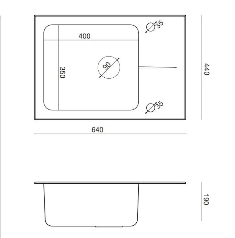 Quadri Glazz felépítésű rozsdamentes acél mosogató fekete üveg csepegtető résszel 64x44 megfordítható 1208957864