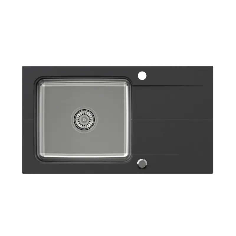 Quadri Fusion beépíthető rozsdamentes acél mosogató onyx gránit csepegtetőrész 78x44 megfordítható 1208957871