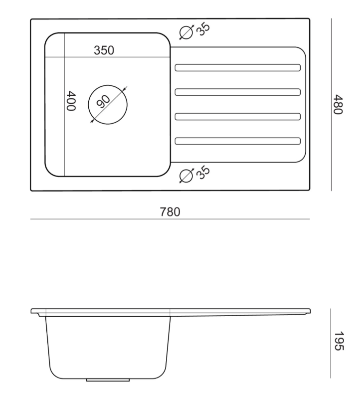 Quadri Fusion rozsdamentes acél mosogató fekete gránit csepegtetővel, 78x48, megfordítható, 1208957875