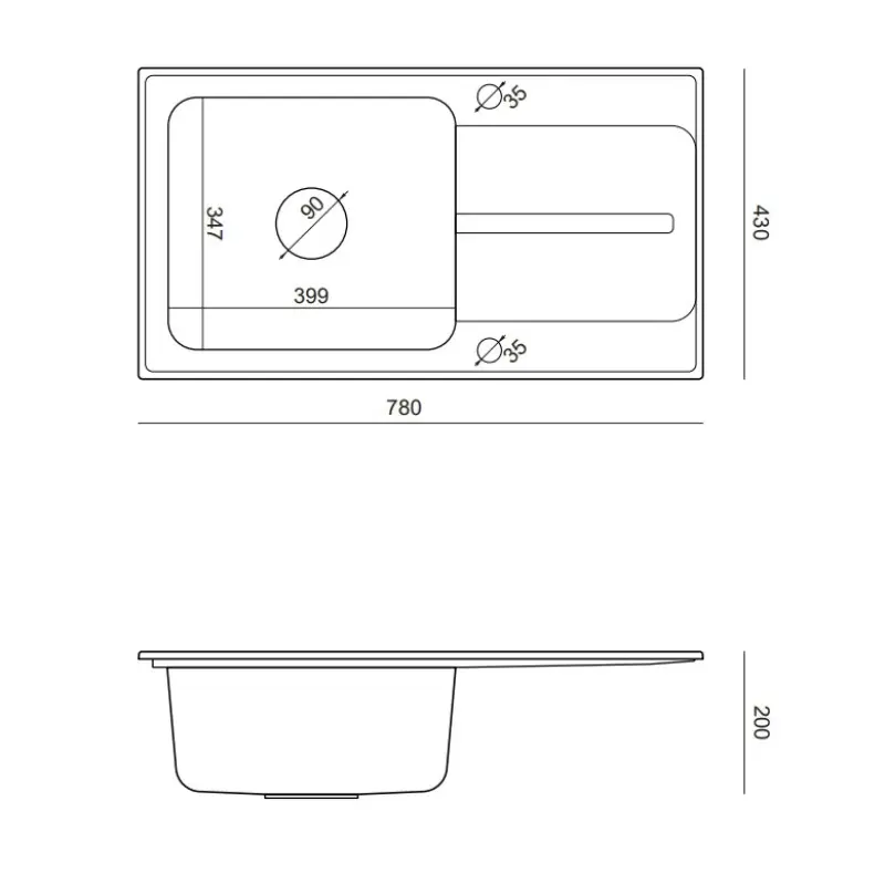 Quadri Fusion beépíthető rozsdamentes acél mosogató bézs gránit csepegtető résszel 78x43, megfordítható 1208957881
