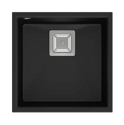 Quadri Quadrangle fekete gránit alatti mosogató 42x42cm rozsdamentes acél dugóval 1208957887