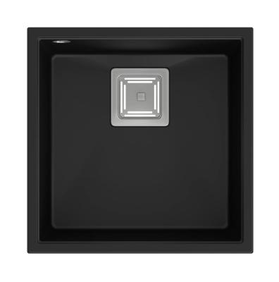 Quadri Quadrangle fekete gránit alatti mosogató 42x42cm rozsdamentes acél dugóval 1208957887