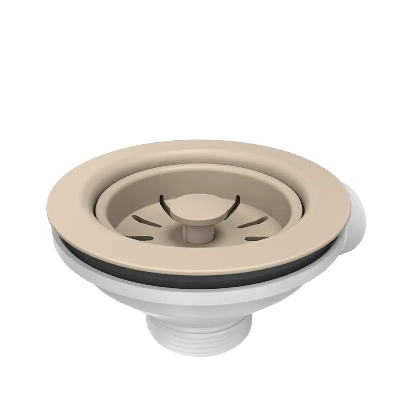 Quadri bézs homokszínű mosogató lefolyókészlet túlfolyóval 1208957901