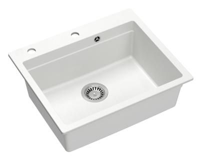 Quadri Durham fehér gránit felépítésű mosogató 595x500 szappanadagolóval, vágódeszkával, görgős matricával, betéttálcával és görgős matricával 1208957903