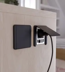 Indux Flip beépíthető földelt konnektor matt fekete 2xUSB A, 1xRJ45 és HDMI csatlakozóval, fekete 1208957915