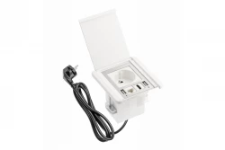 Indux Flip mat fehér beépített dugalj 2xUSB A, 1xRJ45 és HDMI csatlakozóval 1208957916