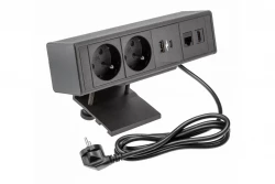 Indux Desk iroda vagy asztali mat fekete fém földelt aljzat (2x) 1xUSB A, 1xUSB C, 1xRJ45 és 1xHDMI 1208957920