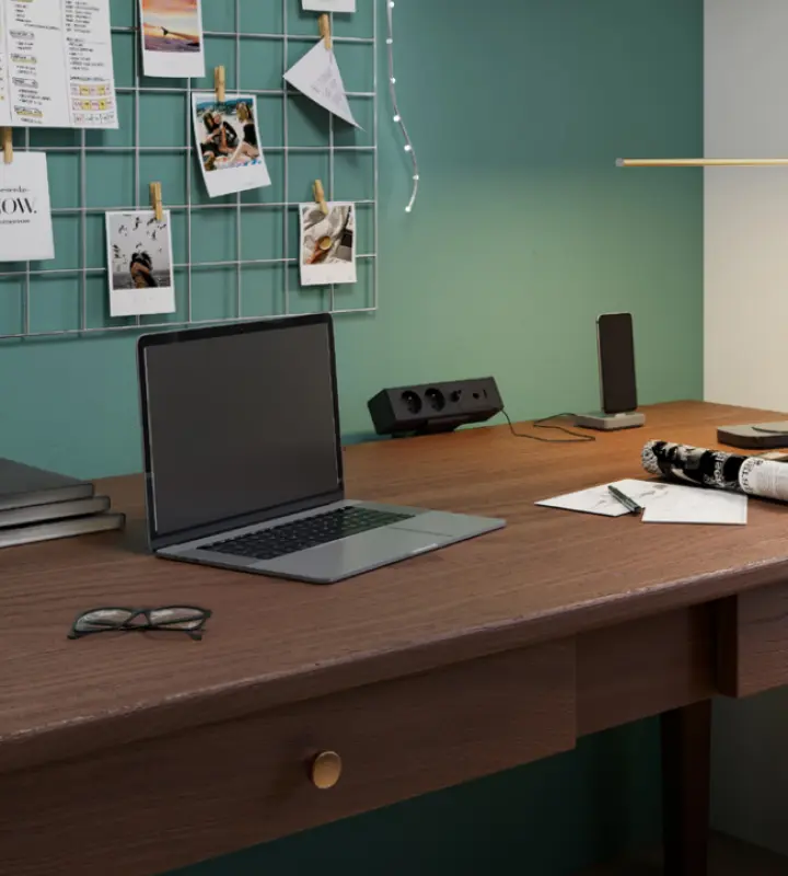 Indux Desk iroda vagy asztali mat fekete fém földelt aljzat (2x) 1xUSB A, 1xUSB C, 1xRJ45 és 1xHDMI 1208957920