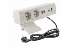 Indux Desk irodai vagy asztali fehér munkalap csatlakozó (2x) 1xUSB A, 1xUSB C, 1xRJ45 és 1xHDMI 1208957921-tel
