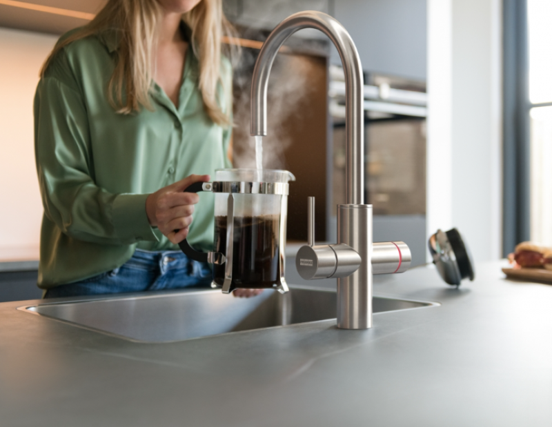 Franke Maris water hub 4L bojler 3-1 Touch elektronikus forró víz csaptelep rozsdamentes acél 160.0702.531