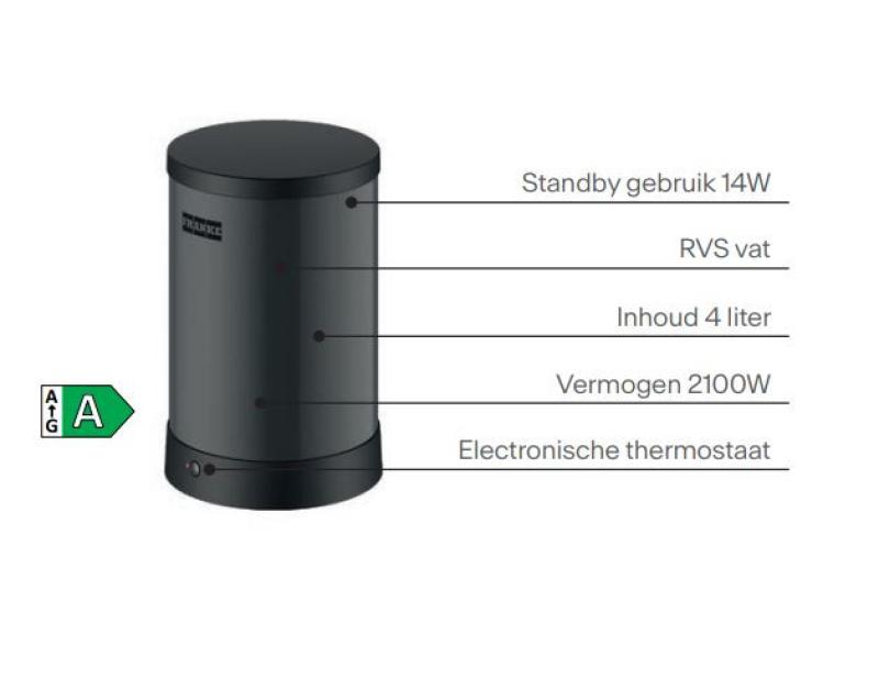 Franke Maris water hub 4L kazán 3-1 érintésvezérelt elektronikus forró víz csapteleppel RVS vízcsatlakozó bypass 1208957944