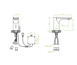 Aquadesign Sensor csaptelep elektronikus mosdócsaptelep elemmel vagy hálózati táplálással krómozott 1208958186