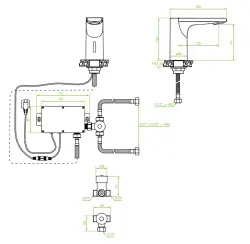 Aquadesign Sensor csaptelep elektronikus mosdócsaptelep elemes vagy hálózati táplálással fekete 1208958190