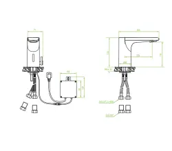 Aquadesign Sensor csaptelep elektronikus mosdócsaptelep elemmel vagy hálózati árammal fekete 1208958192