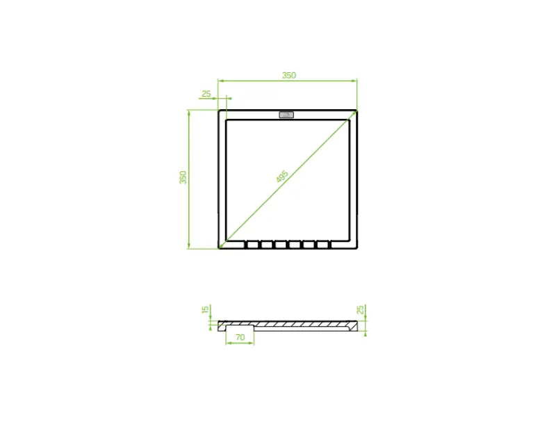 Aquadesign Unix gránit csepegtető állvány gránit 35x35cm bézs 1208958210
