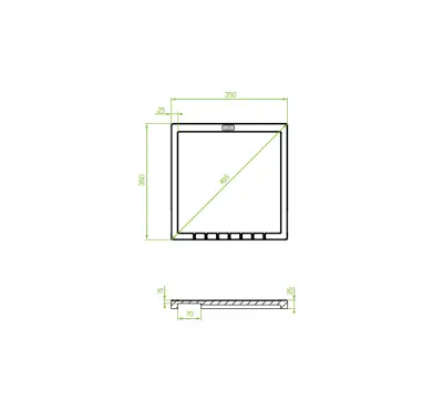 Aquadesign Unix csepegtetőtálca gránitból 35x35 cm fehér 1208958212