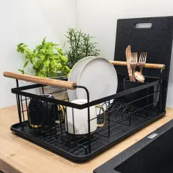 EPKA Bamboo fekete edényszárító állvány acél 1208958219