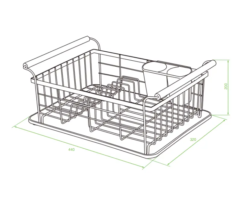 EPKA Bamboo fekete edényszárító állvány acél 1208958219