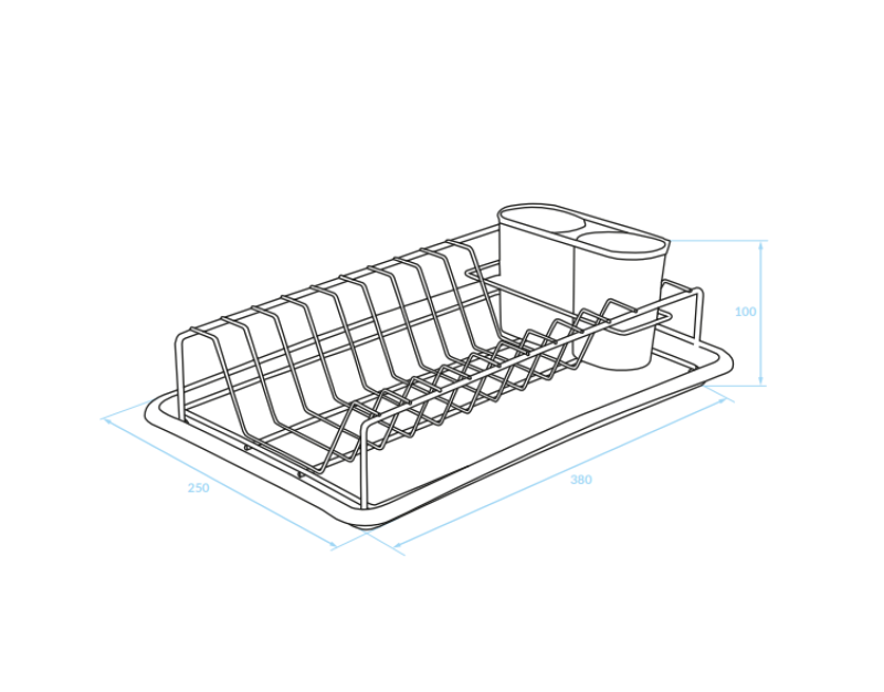 EPKA Dish króm/fehér edényszárító acél 38x10x25cm 1208958240