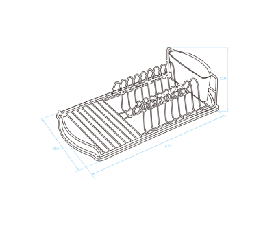 EPKA Dish fekete edényszárító acél 47,5x11x26,5cm 1208958241