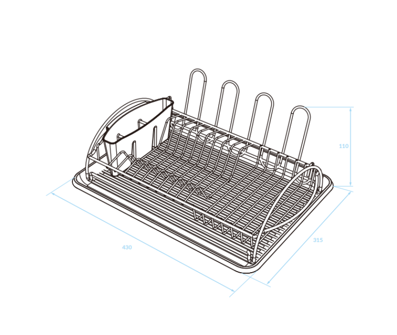 EPKA Dish fekete edényszárító acélból 43x110x31.5cm 1208958243