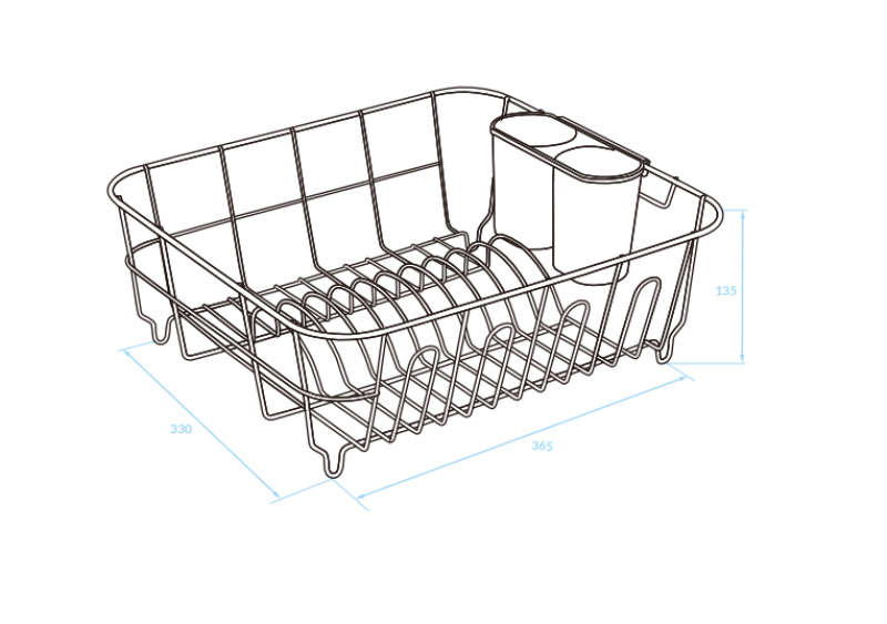 EPKA Edény fekete edényszárító acél 36,5x13,5x33cm 1208958244