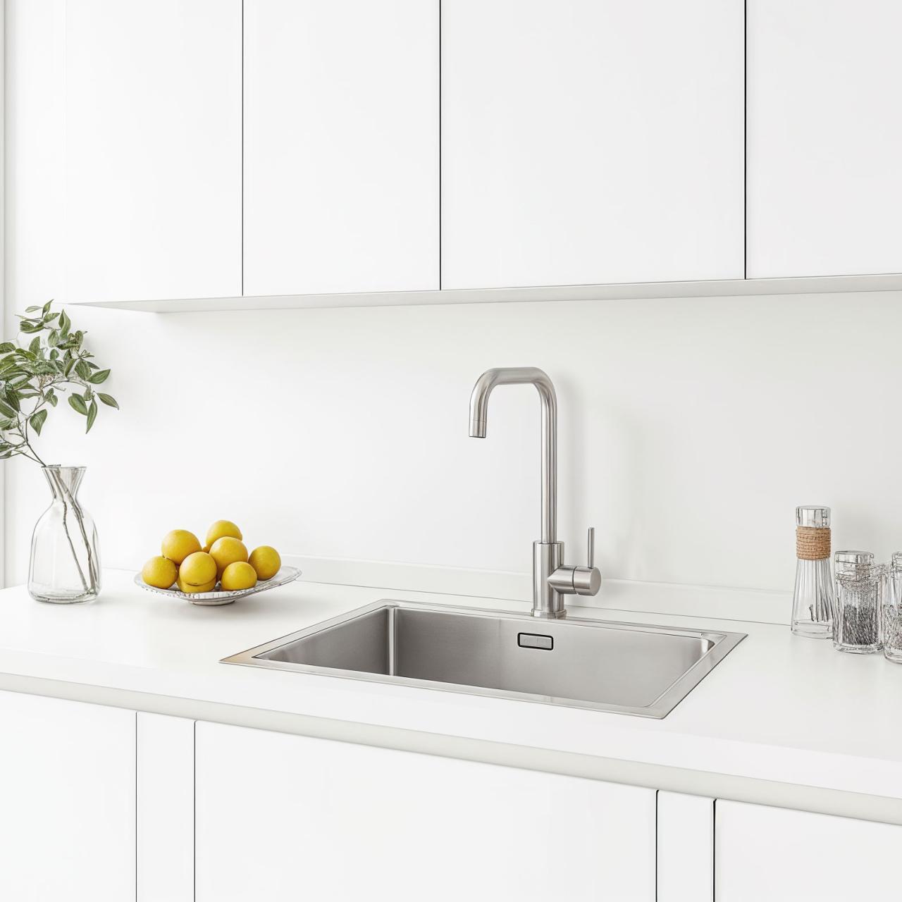 Ausmann Inox Square konyhai csaptelep forgatható kifolyóval, teljesen rozsdamentes acél, 1208958309 - Productafbeelding 2